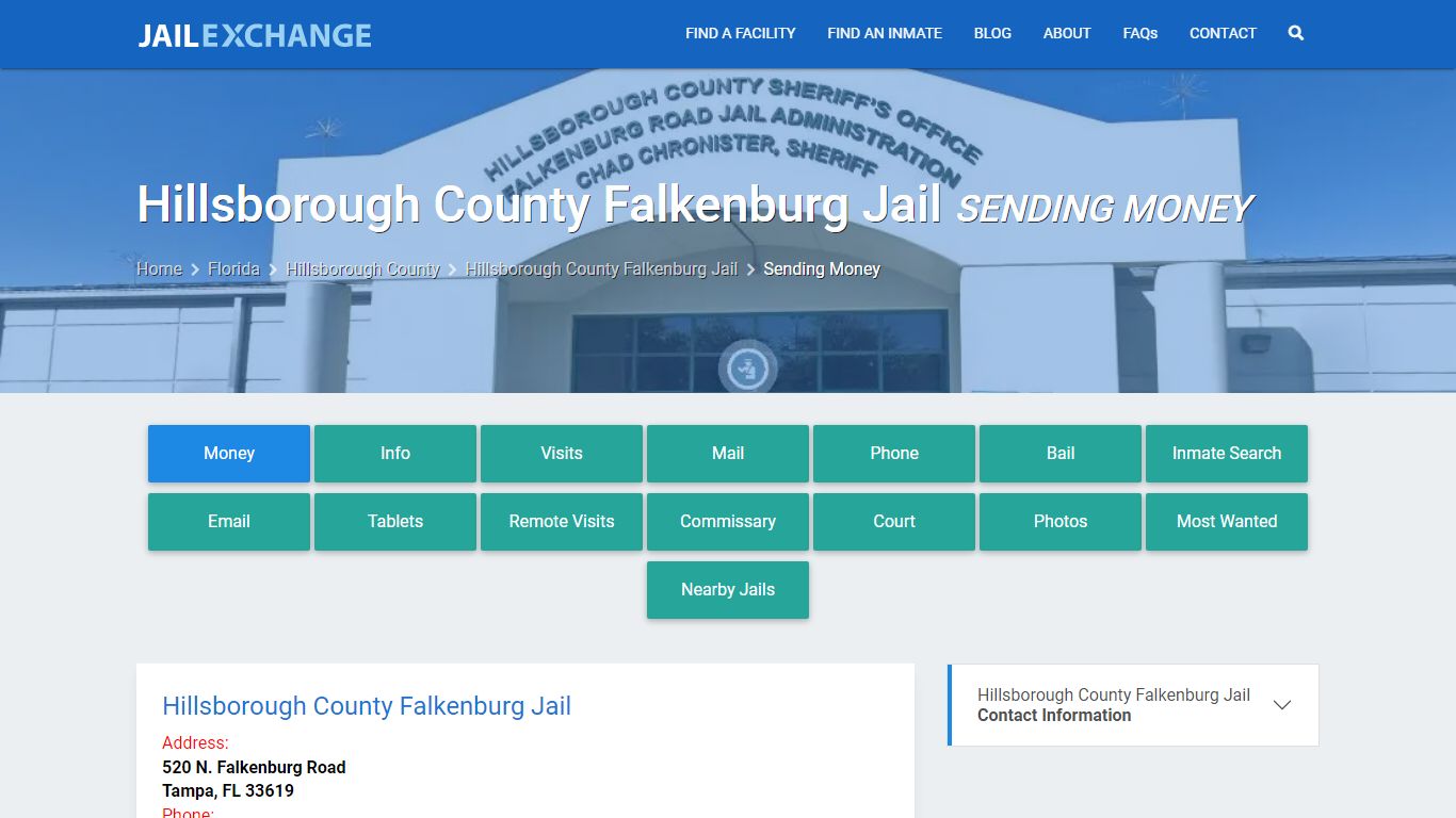 Send Money to Inmate - Hillsborough County Falkenburg Jail, FL